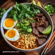 Beef Ramen Noodles Recipe for 4 Servings