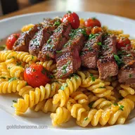 Beef Steak and Pasta in 20 Minutes: Creamy Garlic Tortellini