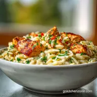 Cajun Chicken Alfredo Orzo: Creamy & Bold