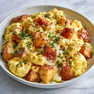 Cheesy Potato Egg Scramble in 25 Minutes