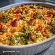 Easy Chicken Broccoli Rice Casserole in Oven with Cheddar Cheese - Oven-Only Method