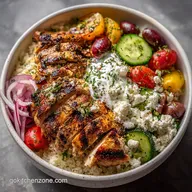 Greek Chicken Bowl Recipe with Tzatziki | 30 Min