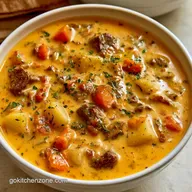 Slow Cooker Cheeseburger Soup for 8