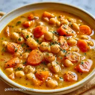 Slow Cooker Chickpea Soup for 6 Servings
