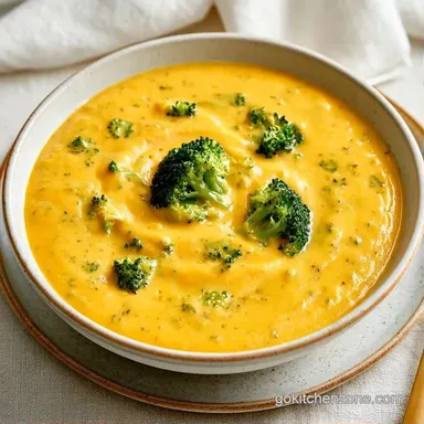 4 Ingredient Crockpot Cheese Soup, Creamy Recipe Card