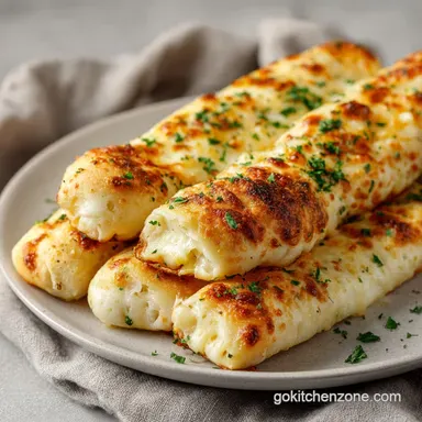 Keto Cheesy Garlic Breadsticks 4 Ingredients for 4 Servings