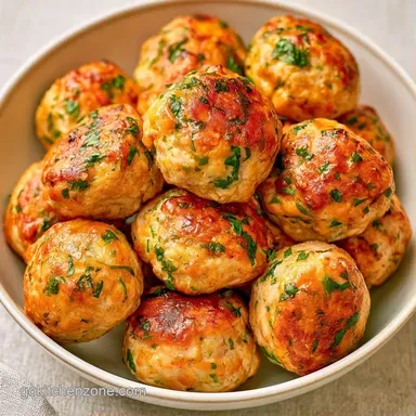 Baked Chicken Meatballs for 4 Servings Recipe Card
