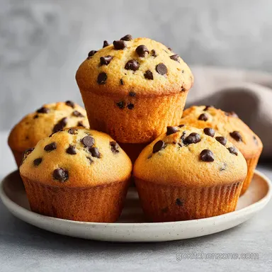 Bakery Style Chocolate Chip Muffins Baked in 35 Minutes Recipe Card