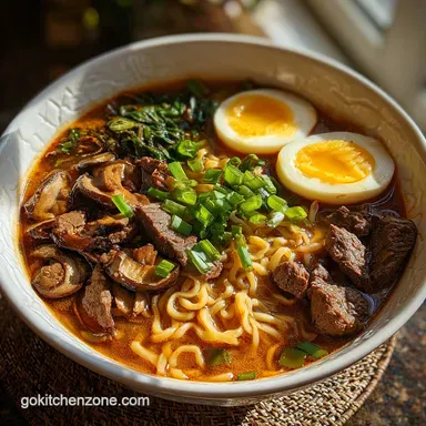 Beef Ramen Noodles Recipe for 4 Servings Recipe Card