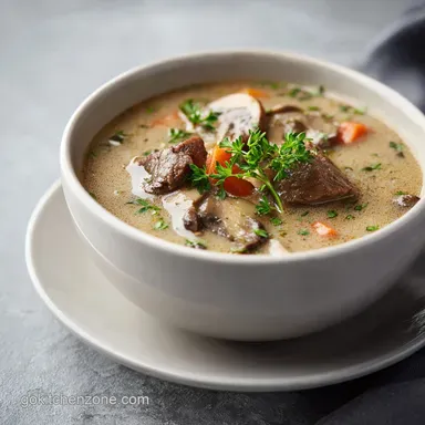 Beef Stroganoff Soup with Sirloin Tips in 30 Minutes Recipe Card