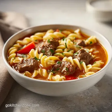 Beef Stroganoff Soup with Sirloin Tips in 30 Minutes