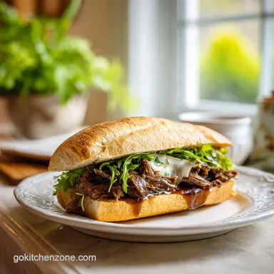 French Dip Recipe: Tender Beef with Silky Au Jus Recipe Card