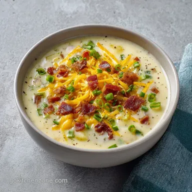 The Best Homemade Loaded Potato Soup in 50 Minutes Recipe Card