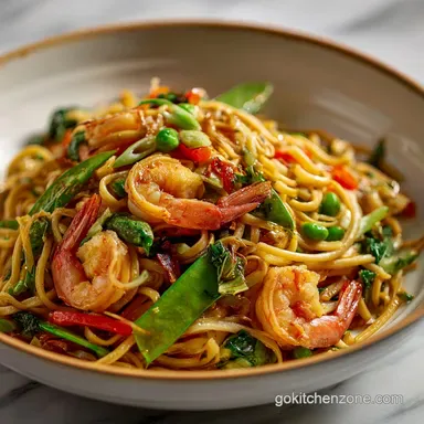 Better Than Takeout Shrimp Lo Mein for 4 Servings Recipe Card