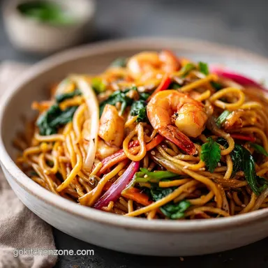 Better Than Takeout Shrimp Lo Mein for 4 Servings