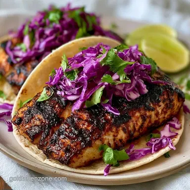 Blackened Tilapia Tacos Recipe for 4 Recipe Card