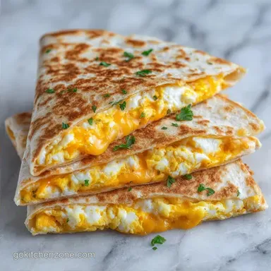 Cheddar Egg Quesadillas for 4 Servings