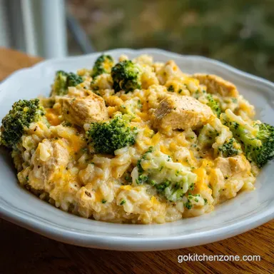 Cheesy Chicken Broccoli Rice for 4 Servings Recipe Card