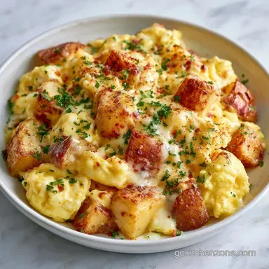 Cheesy Potato Egg Scramble in 25 Minutes