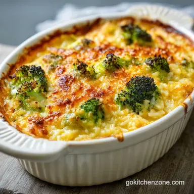 Chicken Broccoli Rice Casserole for 8 Servings Recipe Card