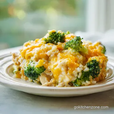 Chicken Broccoli Rice Casserole for 6 Servings Recipe Card