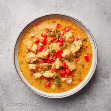 Chicken Enchilada Soup: One-Pot Creamy Meal for 6 Servings Recipe Card