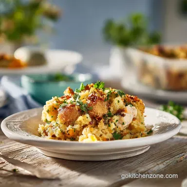 Chicken Stuffing Casserole for 6 Servings Recipe Card