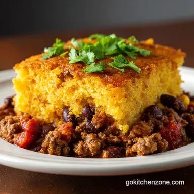 Chili Cornbread Casserole for 6 Servings Recipe Card