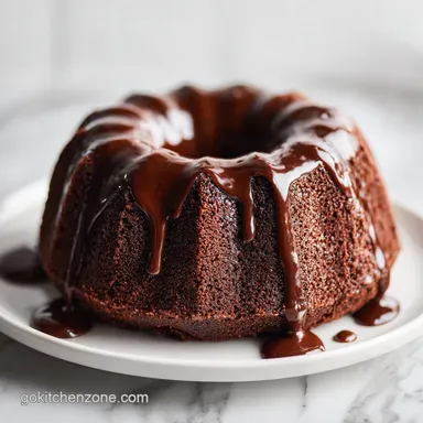 Chocolate Poke Cake for 12 Servings Recipe Card