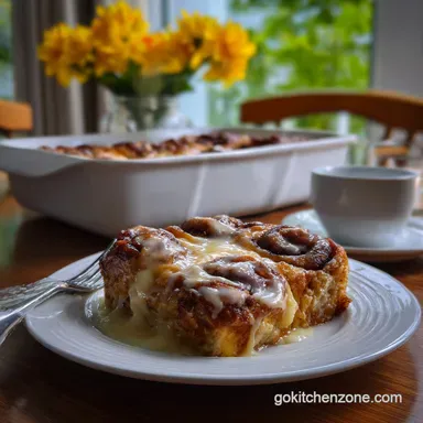 Cinnamon Roll Casserole: Creamy Custard Bake Recipe Card