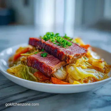 Corned Beef and Cabbage for 7 Servings Recipe Card