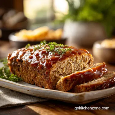Cracker Barrel Meatloaf Recipe: Crispy Baked with Mahogany Glaze Recipe Card