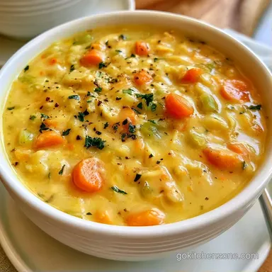 Creamy Fall Chicken Soup for 8 Servings Recipe Card