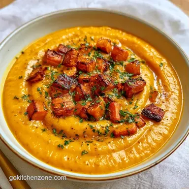 Creamy Fall Sheet Pan Soup for 4 Servings Recipe Card