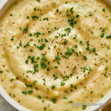 Creamy Potato Leek Soup for 4 Servings Recipe Card