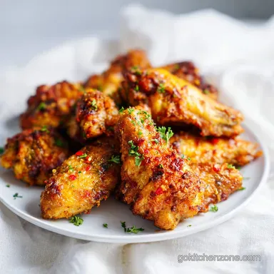 Crispy Baked Chicken Wings for 4 Servings: A Golden Texture Recipe Card