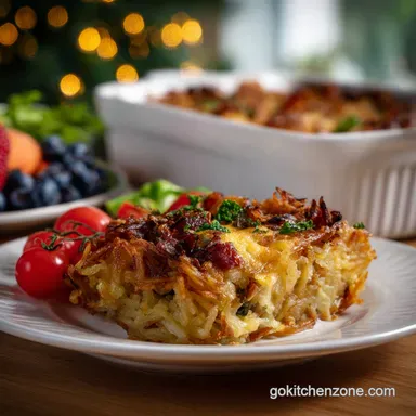 Christmas Morning Breakfast: Crisp Hash Brown Crust Recipe Card