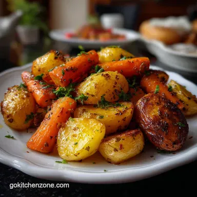 Christmas Side Dish with Roasted Potatoes Recipe Card