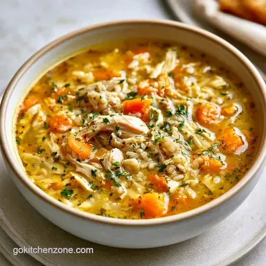 Crockpot Brown Rice Soup for 6 Servings Recipe Card