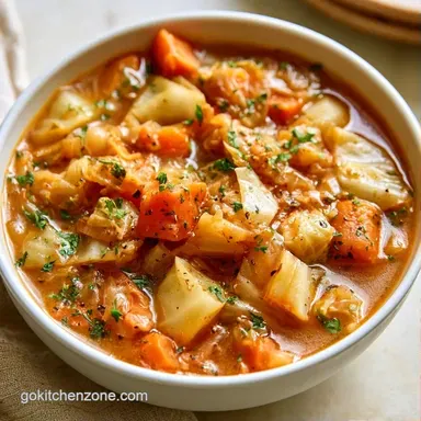 Crockpot Cabbage Soup with Hamburger Recipe Card