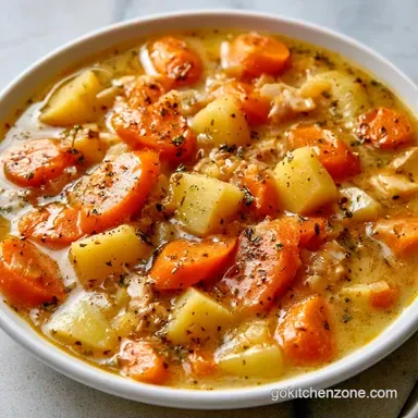 Healthy Crockpot Chicken Soup: Meal Prep Recipe Card