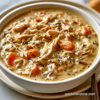 Creamy Crockpot Chicken Wild Rice Soup Recipe Card