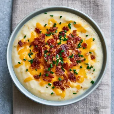 Crockpot Potato Soup for 8 Servings Recipe Card