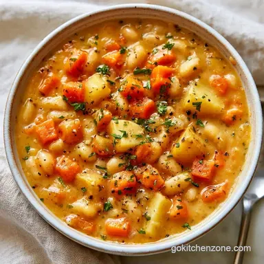 Crockpot White Bean Soup for 6 Servings Recipe Card