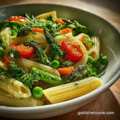 Pasta Primavera Recipe: Creamy Lemon Sauce in 30 Minutes Recipe Card