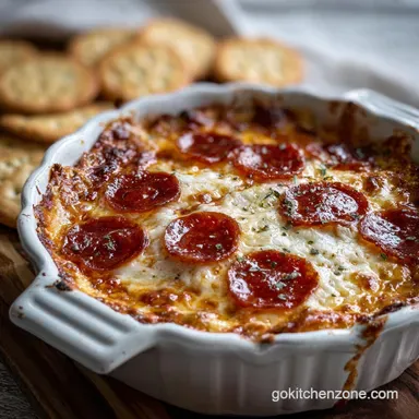 Easy Pizza Dip: Creamy, Cheesy & Loaded with Flavor Recipe Card