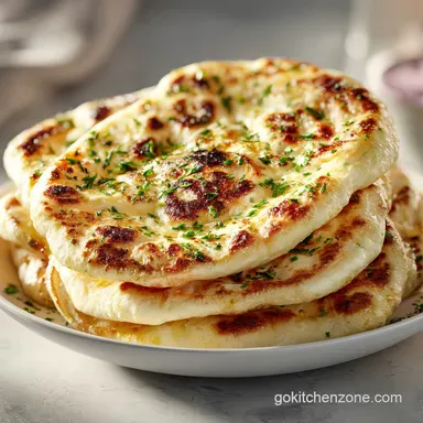 Naan Bread Recipe for 8 Servings: Soft and Fluffy Homemade Flatbread Recipe Card