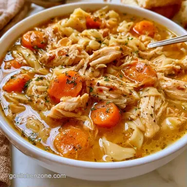 Fall Chicken Noodle Soup for 8 Servings Recipe Card