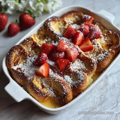 French Toast Casserole: Overnight Prep & Baked Recipe Card