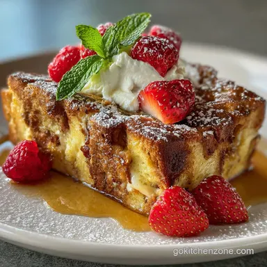 French Toast Casserole: Overnight Prep & Baked